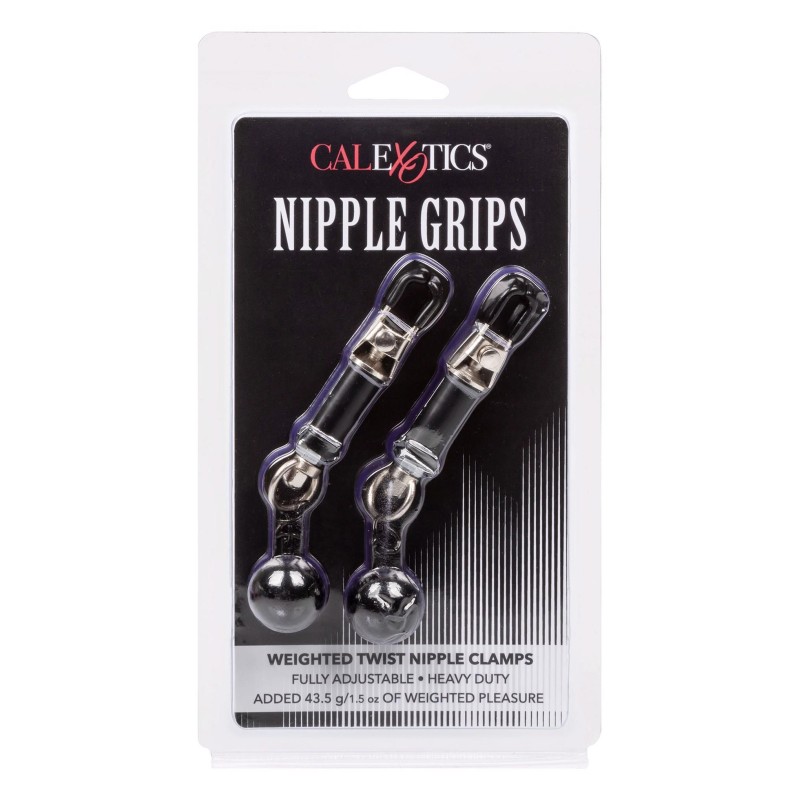 Weighted Twist Nipple Clamps Silver